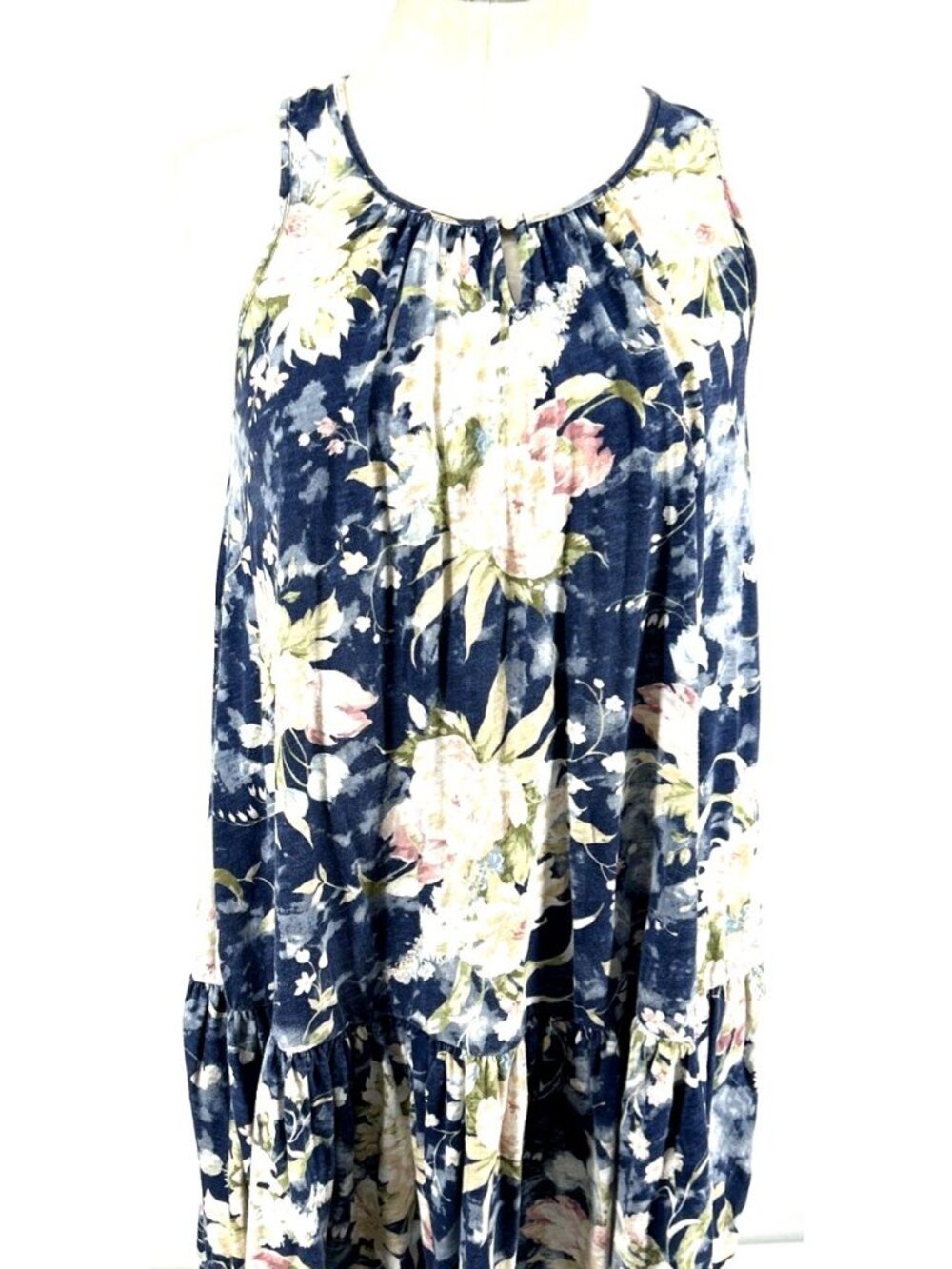 Polo Ralph Lauren Girls Floral Dress Sz 16 Cotton Sundress Sleeveless Blue